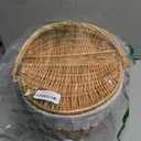 Wicker Picnic Basket with Removable Liner, Empty Picnic Baskets with Lid, Vintage-Style Picnic Hamper with Folding Woven Handle for Picnic, Camping, Outdoor, Halloween, Thanks Giving, Birthday (Cream)