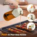 2 in 1 Olive Oil Sprayer for Cooking, Light-Blocking Olive Oil Dispenser Bottle for KitchenSpray and Pour, 16oz/470ml Dark Amber Glass Bottle, Upgraded ABS Black Cap Oil Mister for Air Fryer