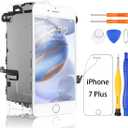 Yodoit for iPhone 7 Plus Screen Replacement LCD with Home Button, Front Camera, Internal Speaker, Touch Sensor Cable with Repair Kit Tool, Screen Protector 5.5" White