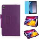 Slim Leather Case for Samsung Galaxy Tab A9 8.7 Inch 2023 (SM-X110 X115 X117), Multi-Angle Stand Full-Protective Tablet Cover Book Case with Stylus Pen,Screen Film (Purple)