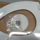 Mayfair Cassel slow close toilet seat, easy clean non-slip premium wood seat, install, made in USA, elongated, white