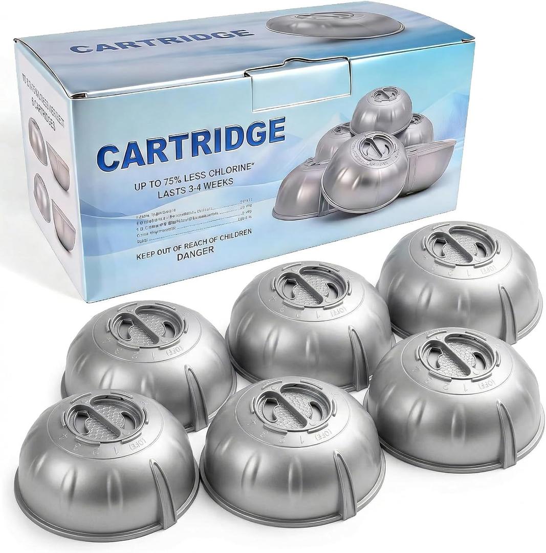 6-Pack Hot Tub Replacement Cartridges, Compatible with Frog Ease Floating System, Refill for Spas up to 600 Gallons, Clear Water Maintenance