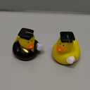 24 Pcs Mini Graduation Rubber Ducks with Graduation Tassel Cap and Certificate Glitter Gold Yellow Grad Duck Bulk for Pool Float Party Favors Decoration Classroom Reward Prize Gifts, 2 Inch