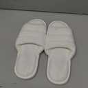 shevalues Open Toe Slippers for Women Memory Foam Slip On House Slippers, White 290, 11-12 Women/ 9.5-10.5 Men