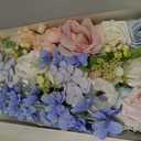 Ling's moment Fake Flowers Box, Faux Artificial Greenery Stems Foam Roses Poppy Gardenia Silk Hydrangea Peony Fabic Flower for Centerpieces Bouquet Wedding Floral Vase, English Pastel, Deluxe Combo