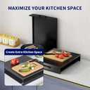 Gas Stove Cover Board 15.8"19.7", 110LBS Carbon Steel Stove Top Cover with Anti-Slip Legs & Handles for Gas Electric Stove RV & Apartment