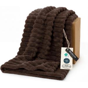Bedsure GentleSoft Chocolate Brown Throw Blanket for Couch - Cozy Soft Blankets for Women, Cute Small Throws for Girls, Dark Chocolate, 50x60 Inches