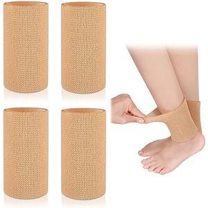 Suhine 4 Pcs Ankle Sleeve Ankle Gel Sleeves Ice Skate Guards Padded Protector Moisturizing Gel Socks Pad Ice Skating Protection for Riding Ski Foot