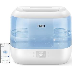 Humidifiers for Bedroom - Dreo Quiet (4L Water Tank) Cool Mist Top Fill Essential Oil Diffuser for Home, Smart App & Voice Control, Rapid Ultrasonic Humidification Baby Nursery and Plants, Blue