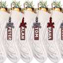 XIMISHOP 6PACK White Christmas Stockings,18Inches Large Cable Knitted Stocking Personalized Xmas Hanging Stocking Decorations with Name Tags for Holiday Christmas Party Family Decor