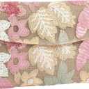 XquiziFit Floral Beaded Clutch Embroidery Sequin Beaded Purse Small Evening Clutch Purses for Women Light Pink Clutch