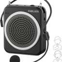 Voice Amplifier for Teachers with Wired Handheld Microphone and Headset Microphone, 2800mAh Mini Pa System Bluetooth Personal Portable Speaker for Classroom, Meeting and Yoga, Black