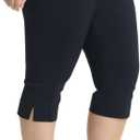 Rekucci Curvy Woman Ease into Comfort Plus Size Capri w/Tummy Control (Black, S)