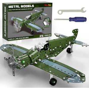 STEM Building Projects Model Airplane Set - 285 Pieces STEM Project Building Toys for Kids Ages 8-12-16, Assembly Science Kit Educational Birthday Gift for Kids Boys 8 9 10 11 12 Years Old