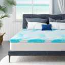 MLILY Twin Mattress Topper 3 Inch Memory Foam Bed with Gel Infusion, Cooling Pad in a Box, CertiPUR-US Certified, 38x75, Blue