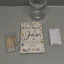 Geelin 114 Pcs Bridal Shower Games Include Date Night Jar Wooden Sign 100 Cards 10 HB Pencils 2 Stickers for Fresh off The Market Wedding Reception Games Date Idea Party Favors Decoration(Wildflower)