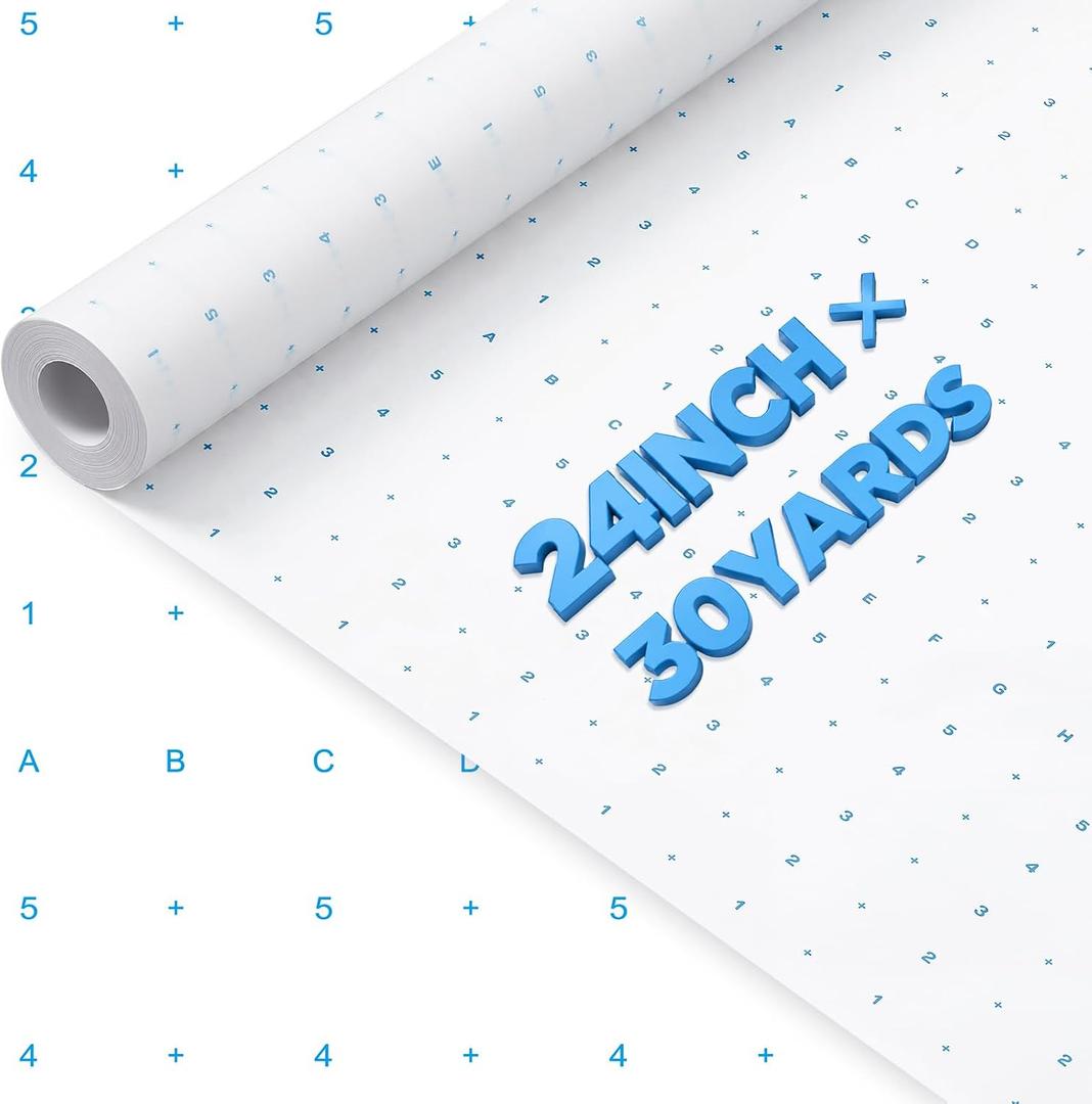 Jetec Large 24 Inch x 30 Yards Pattern Paper for Sewing Translucent
Tracing Paper for Sewing Numeric Dotted Pattern Marking Paper for Sewing Crafting Tracing and Drawing
