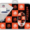 SOAR NFL Wireless Mouse and Mouse Pad- Checkered (Cincinnati Bengals)