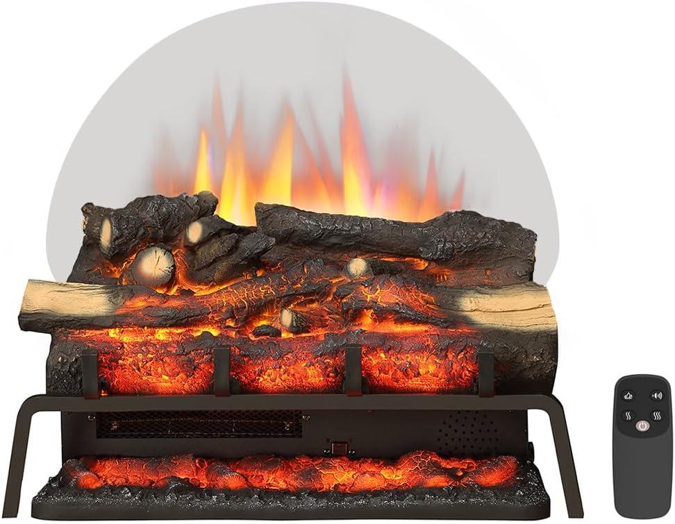LegendFlame 23" W Free Standing Electric Fireplace Log Set (EF290), Fireplace Insert, Heater 750W/1500W, Crackling Sound, Remote Control, Nora 23" Oak