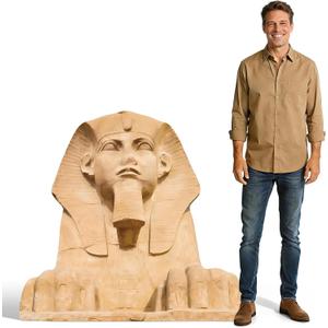 3.8 Ft Sphinx Cardboard Cutout Life Size Egyptian Statue Standee Ancient Egypt Stand Up Backdrop Props for Egyptian Theme Party Decor Indoor Outdoor Classroom Museum Events Photo Booth