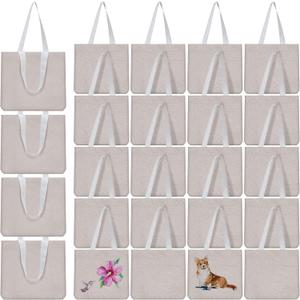 Sadnyy Mini Tote Bag Bulk 8" x 8" Gift Bag Blank Small Canvas Tote Bags Goody Gift Sacks for DIY Crafts Party Favor