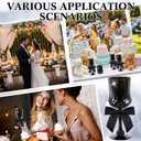 LemonRoad 24 Pcs 3 oz Mini Plastic Wine Glasses Vintage Goblets Shot with Bows Coquette Champagne Glasses Unbreakable Goblets for Women Dinner Wedding Party Grand Event(Black)
