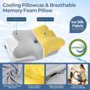 Cervical Neck Pillow for Pain Relief - Ergonomic Side Sleeper Pillow for Neck Support, Cooling Memory Foam Pillows for Sleeping, Contour Pillow Orthopedic Bed Pillow for Back Stomach Sleepers