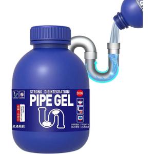 PIPE GEL Professional Drain Cleaner for Kitchen Sink, Strong Drain Opener, Unclog Shower Tub Drains, 300G, All Pipe Materials