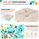 RACE LEAF 19" x 19" Patio Chair Cushions Khaki - Outdoor/Indoor Tufted Memory Foam Chair Pads Set of 2, Water-Resistant Olefin Chair Seat Cushion Non-Slip Backing