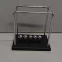 5 Large Beads Newton's Cradle Balance Balls Desk Toys Office Decorations with Black Wooden Base Desk Balance Balls Fun Science Physics Toys for Office/Bedroom/Living Room