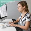 L-Shaped Desk Edge Cushion, 2 Pcs Memory Foam Elbow Support Padding Wrist Comfort Support Arm Rest for Office Home Table Accessories, Non-Slip(Leather,Dimpled Grip,Black)