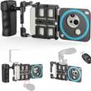 APEXEL Universal Phone Rig Video Kit. Aluminum Handheld Smartphone Vlogging Cage with Rechargeable Handle Wireless Bluetooth Shutter, Phone Stabilizer for Videomaker Compatible with iPhone/Android.