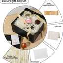 UoeRing 1Pcs Black Extra Large gift box with lids 13137 Inches gift boxes for presents,Birthday Box (include Ribbon, Paper Shred Filler Gift Card & Envelopes)