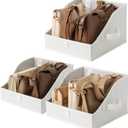 GRANNY SAYS Closet Storage Bins, Clothes Organizer and Storage Bins, Trapezoid Storage Boxes with Handles, Storage Baskets for Shelves, Pearl White, Medium, 3-Pack