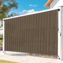 Outdoor Roller Shades for Patio, Mocha 10' W x 8' H Cordless Patio Shades Roll Up Outdoor Blinds with Splicing Design, 90% UV Protection for Porch Gazebo Pergola, 120"W x 96"H