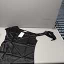 VIDUSSA Women's Off Shoulder Silk Tops Casual Short Sleeve Asymmetrical Neck Satin Blouse Shirts, Size S