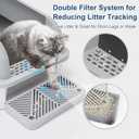 Extra Large Stainless Steel Litter Box with Lid, High Sides Enclosed Cat Litter Box for Big Cats & High Peeing, Anti-Leak & Odor Control Metal Litter Pan, Easy Clean Non-Stick Kitty Litter Box
