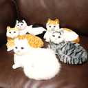 Realistic Orange Tabby Cat Figurine for Indoors Interesting Decoration Soft Hollow 8-Inch Faux Fur Design for Photography Prop or Desktop Art