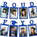 Graduation Decorations 2026 | Felt Blue Graduation Photo Banner 2026 - Large 10 Feet, Felt Proud of You Banner | Graduation 2026 Backdrop | Graduation Picture Display, KatchOn