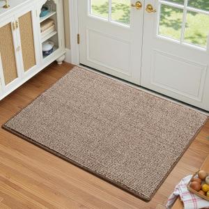 GRANNY SAYS Indoor Entrance Door Mat, 48" x 32" Brown and Beige, Rectangular, Low Profile, Non-Slip, Machine Washable, Water Resistant, Absorbent, Durable, Front Door, Entryway