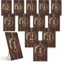 12 Pieces Rustic Wooden Wedding Table Numbers Decors Country Wedding Table Decoration Self Stand Centerpieces Signs for Bridal Shower Restaurant Reception Decor, Number 1-12