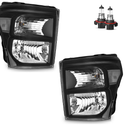 Headlights Assembly for 2011-2016 Ford F-250 F-350 F-450 F-550 Super Duty Headlamp Replacement Driver & Passenger(Bulbs included)