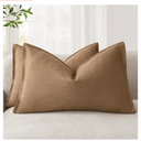 MIULEE Pack of 2 Coco Brown Pillow Covers 12x20 Inch Decorative Couch Throw Pillow Covers Linen Cushion Covers Set Modern Farmhouse Home Decor for Sofa Living Room Bed