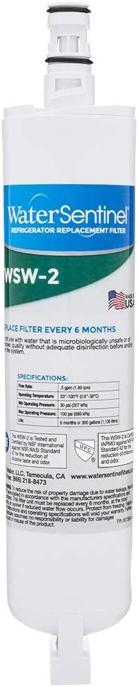 WaterSentinel WSW-2 Refrigerator Replacement Filter Fits: Whirlpool Filter 5, EDR5RXD1, 43965081, Kitchenaid, Thermador, Kenmore, Maytag, Puriclean