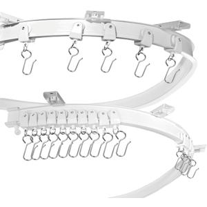 Flexible Ceiling Curtain Track 3m/9.8ft - Bendable PVC with Embedded Steel Plate, Heavy Duty Ceiling Mounted Curtain Track for Windows, Room Divider, RV, Shower