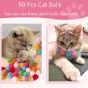 Cat Toy Launcher, 50PCS 1.2Inch Interactive Cat Balls, Active Exercise Toys for Indoor Multi-Colored Cats