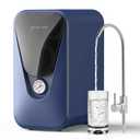 GLACIER FRESH GFU03 Reverse Osmosis System 800 GPD, No Electric/Noise, 3:1 Pure to Drain, 7-Stage Tankless Under-Sink Water Filter System, Filtration Accuracy 0.0001m, for Any Under-Sink Setting