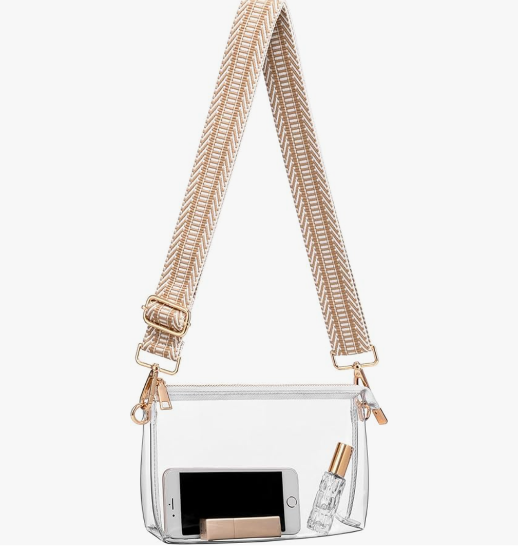 Clear Purse for Women - Stadium Approved Crossbody Bag, Small Stadium Bag for Concerts & Sports Events