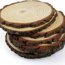Rustic Wood Crafts Natural Wood Slices, Round Centerpiece Decor, Solid Wood, 10-11 Inch Diameter, Set of 10, for Events, Weddings, DIY Projects