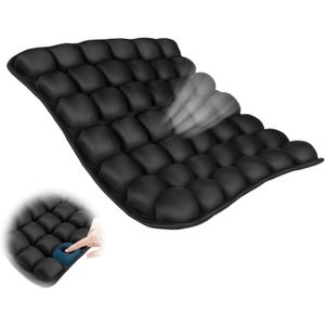 Sodurue Inflatable Seat Cushion, Portble Airplane Travel Cushion, Pressure Relief Seat Cushion, Comfort Tailbone Cushion Seat for Office/Daily/Work Use; Wheelchair/Driver Cushions Applicable-Black